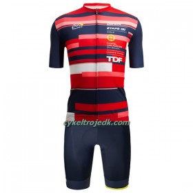 Cykeltøj + Cykelshorts 2022 Tour de France Aigle-Chatel Rød Blå